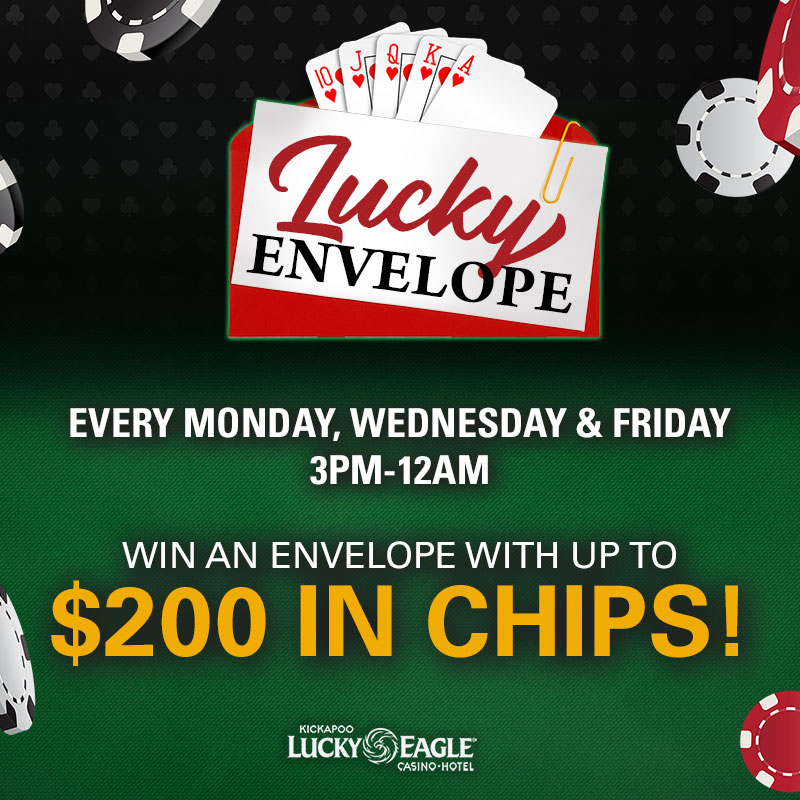 Kickapoo Lucky Eagle Casino Lucky Envelope Promotion