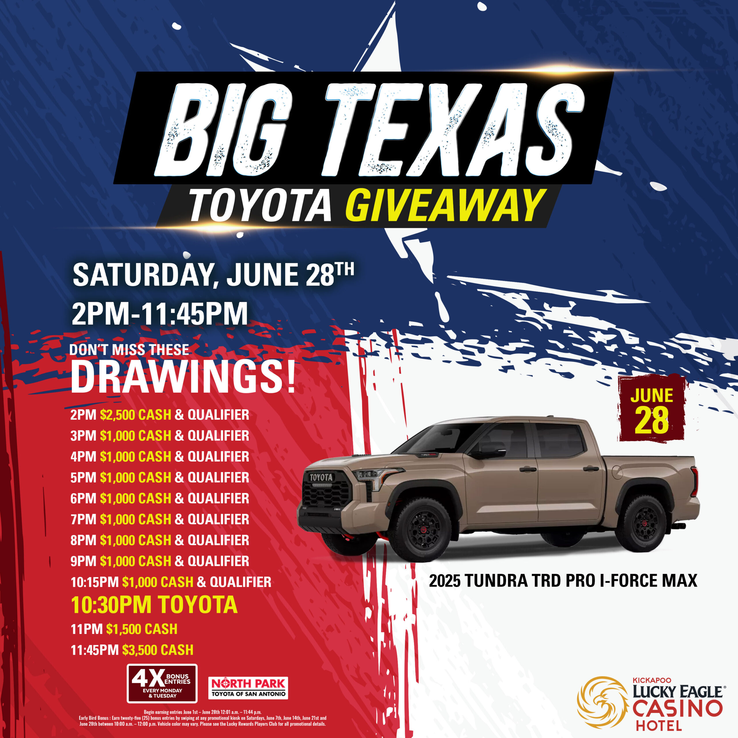 Tundra Car Giveaway at Kickapoo Lucky Eagle Casino Tundra Car Giveaway at Kickapoo Lucky Eagle Casino