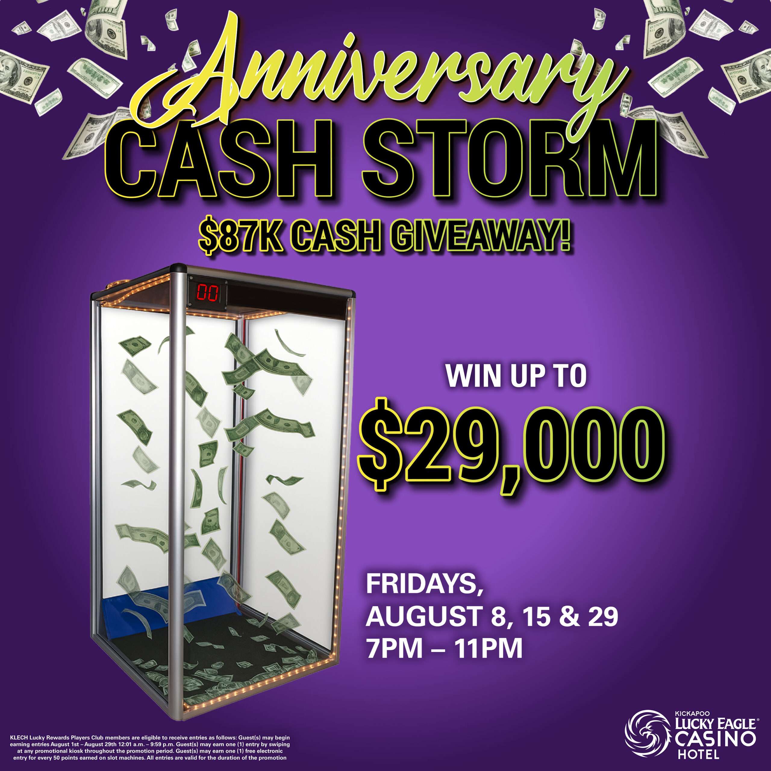 Lucky-Eagle-Anniversary-Cash-Storm-3000x3000 Swipe to Win at Kickapoo Lucky Eagle Casino in Eagle Pass, Texas