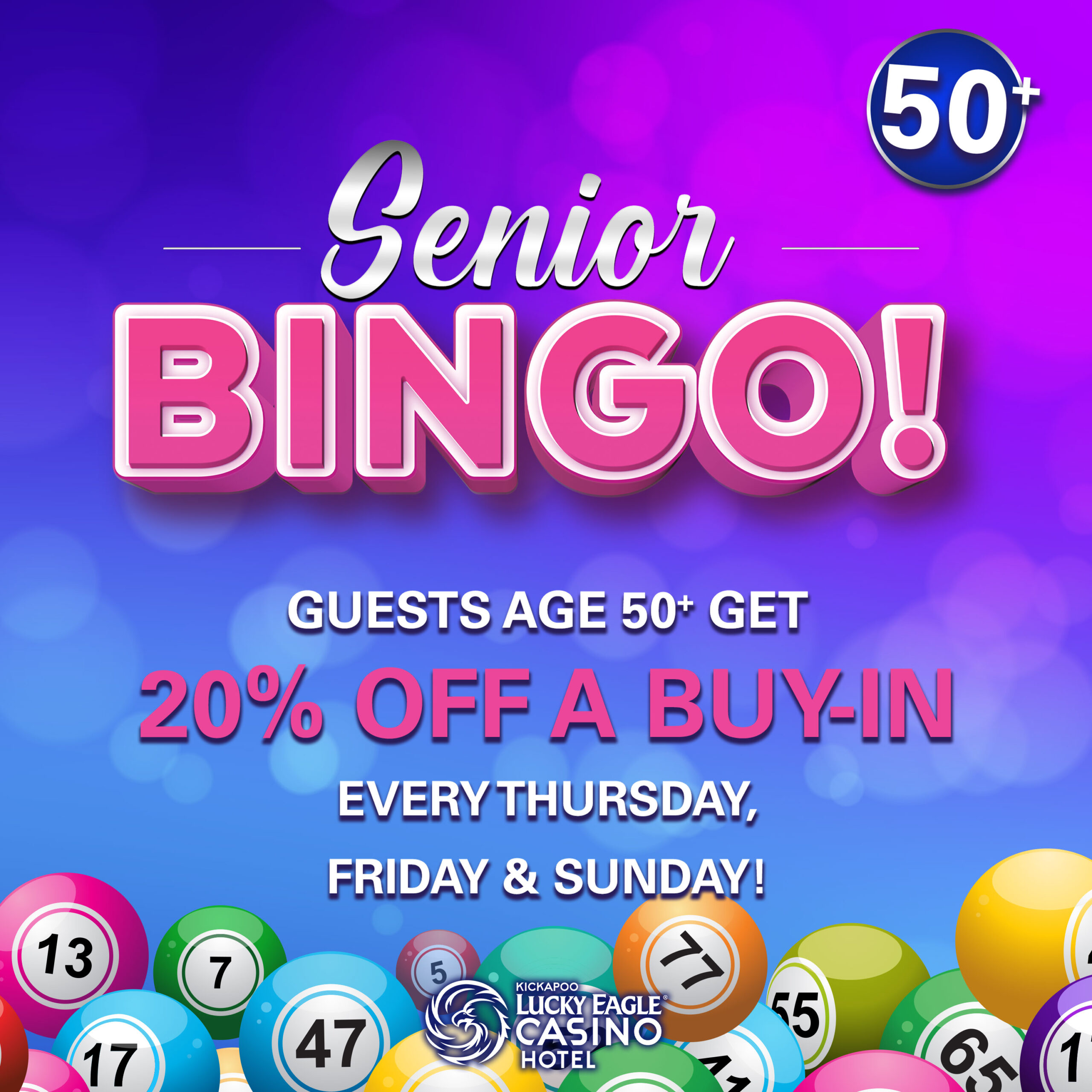 Senior Bingo deal - Kickapoo Lucky Eagle Casino - Eagle Pass TX