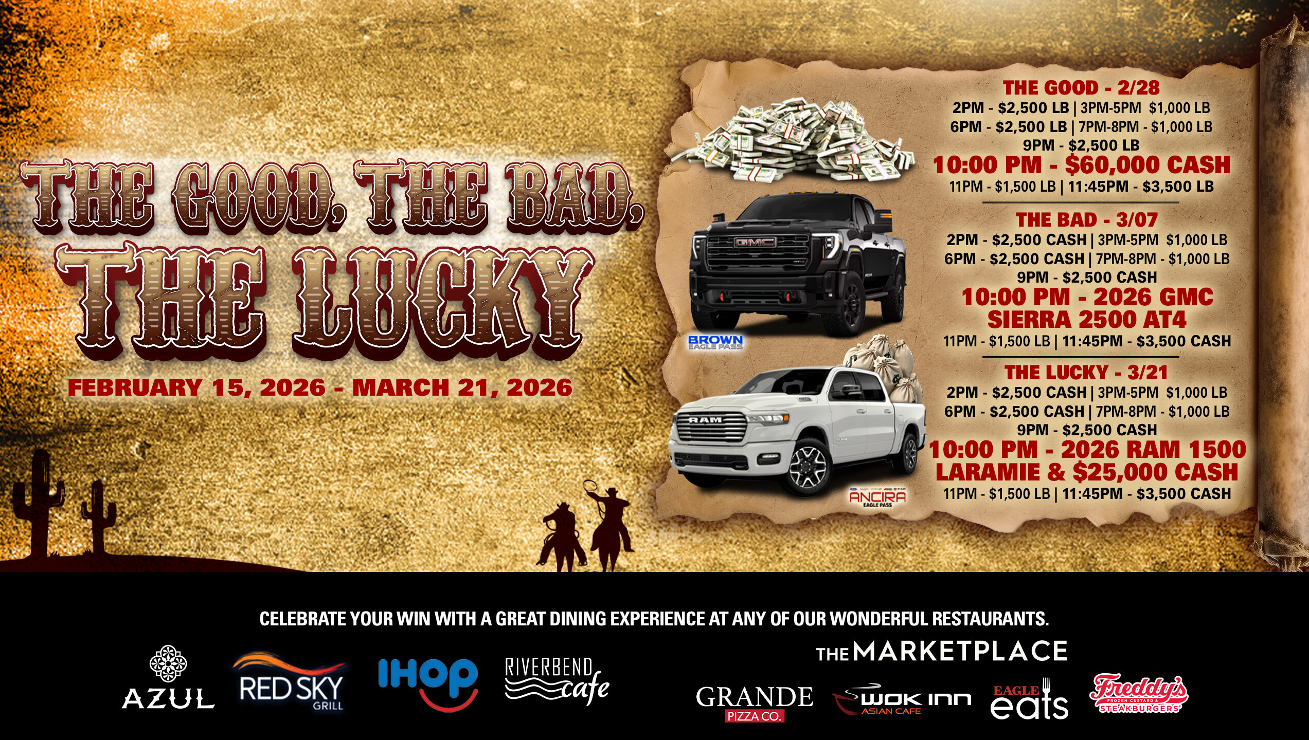 Kickapoo Lucky Eagle Casino March and February Promotion 2026 - The Good, The Bad, The Lucky 2.0