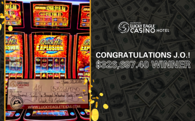 Lucky Guest Wins $326,697.40 Jackpot at Kickapoo Lucky Eagle Casino Hotel