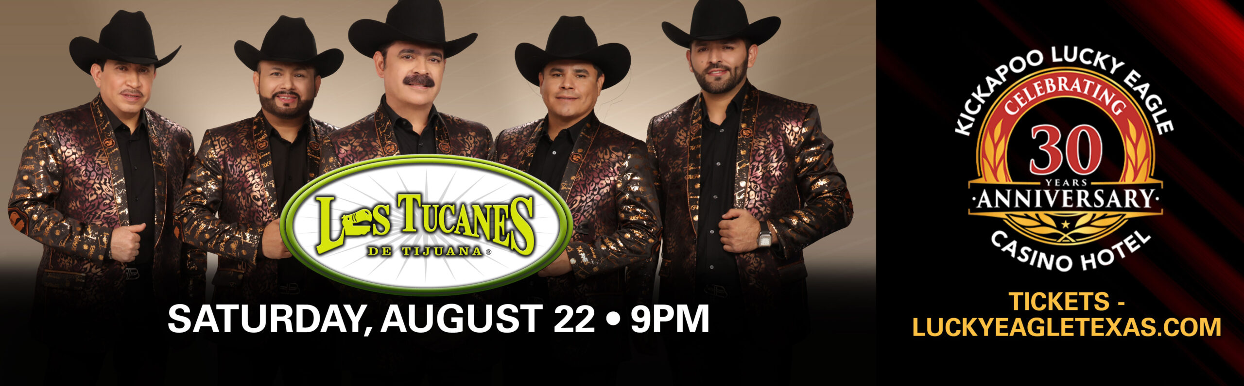 Los Tucanes at Kickapoo Lucky Eagle Casino 30th Anniversary Celebration on Saturday, August 22nd, 2026