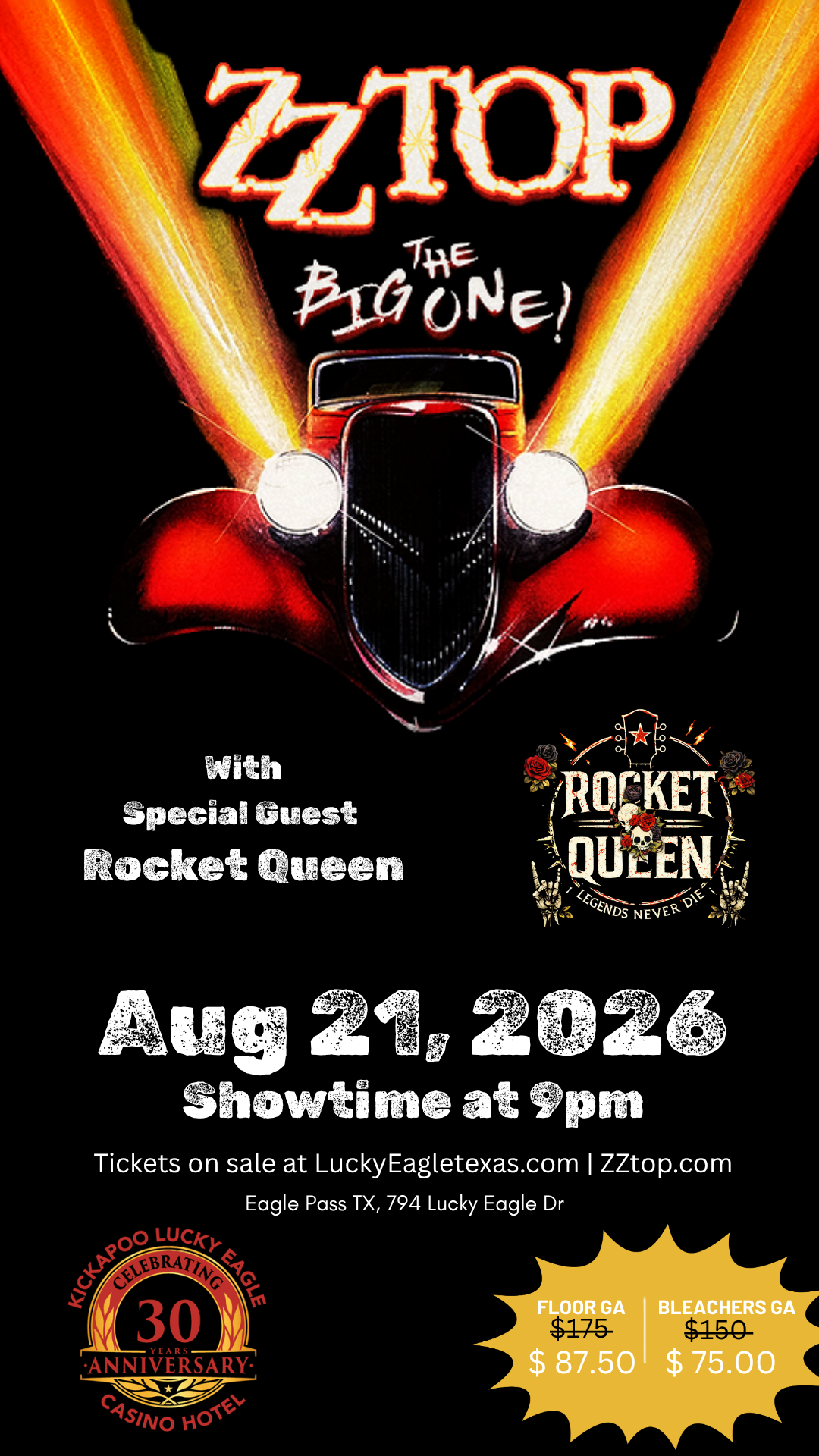 ZZ Top Concert at Kickapoo Lucky Eagle Casino